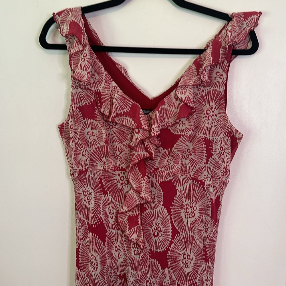 Vintage Y2K Jonathan Martin Patterned flowy Silk Midi Dress - Picture 2 of 7